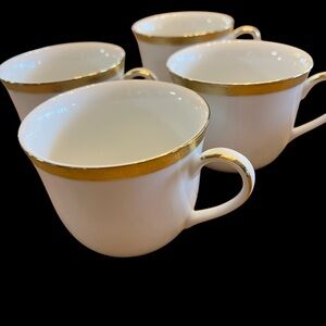 Charter Club Grand Buffet Classic Gold Rimmed Tea or Coffee Cup Set of 4